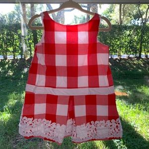 Janie and Jack red & white checkered dress, 18-24m